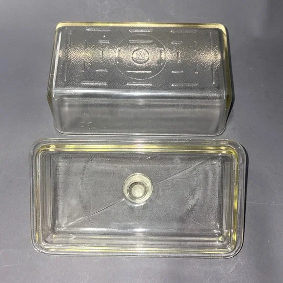 Vintage 1940's Westinghouse Glass Refrigerator Storage Dish w/Lid 9"x5" - Picture 6 of 14